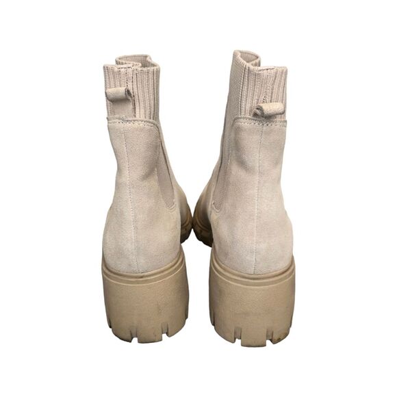 Steve Madden Women's Hutch Tan Sand Suede Chelsea Chunky Heel Boots Sz 9 - Picture 4 of 15